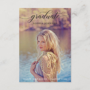 Faire-part de graduation de script classique avec