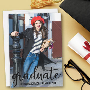 Faire-part de graduation de script moderne