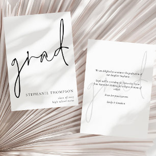 Faire-part de graduation de script moderne