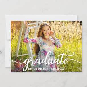 Faire-part de graduation de script moderne photo W