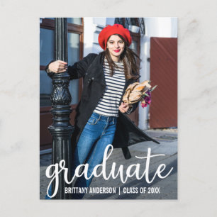 Faire-part de graduation de script moderne photo W