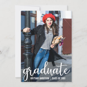 Faire-part de graduation de script moderne W