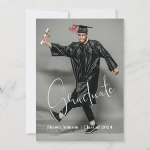 Faire-part de graduation de script photo complète