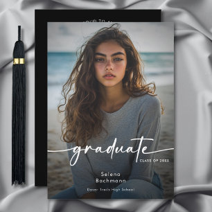 Faire-part de graduation de script photo moderne