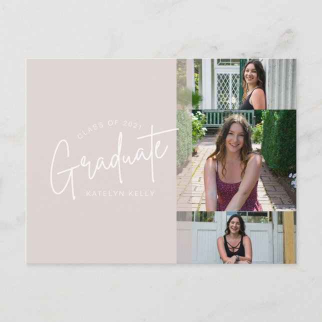 Faire-part de graduation du collage photo moderne (Devant)