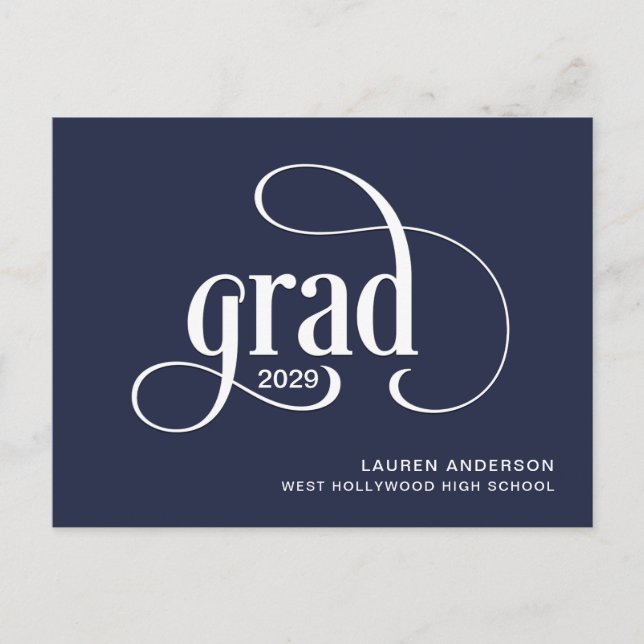 Faire-part de graduation du logo de grade simple (Devant)