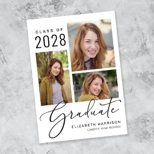 Faire-part de graduation du script de collage de p