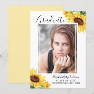 Faire-part de graduation en aquarelle de la photo 