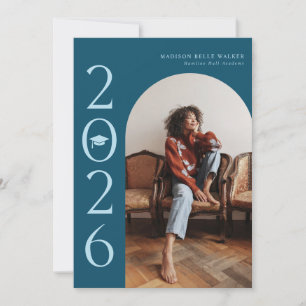 faire-part de graduation en arc Turquoise 2025