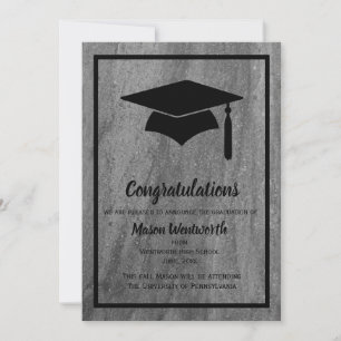 Faire-part de graduation en granit classique - noi