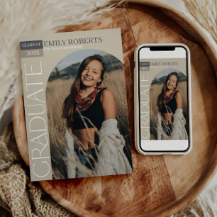 Faire-part de graduation en photo gravée Invitatio