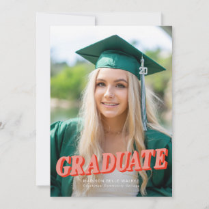 Faire-part de graduation en typographie de la Retr