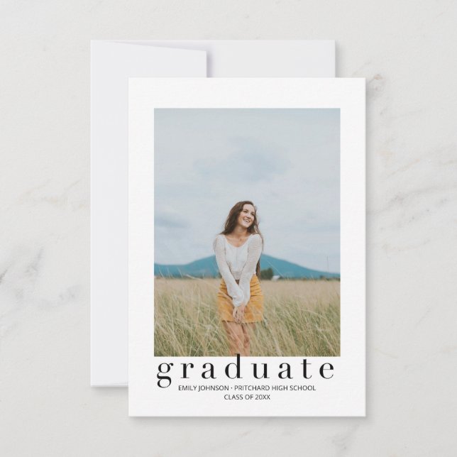 Faire-part de graduation en typographie moderne (Devant)
