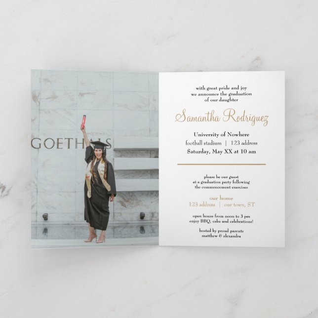 Faire-part de graduation Gold Tassel (Intérieur)