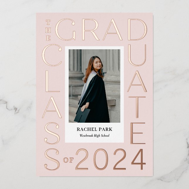Faire-part de graduation Invitation de la feuille  (Recto)
