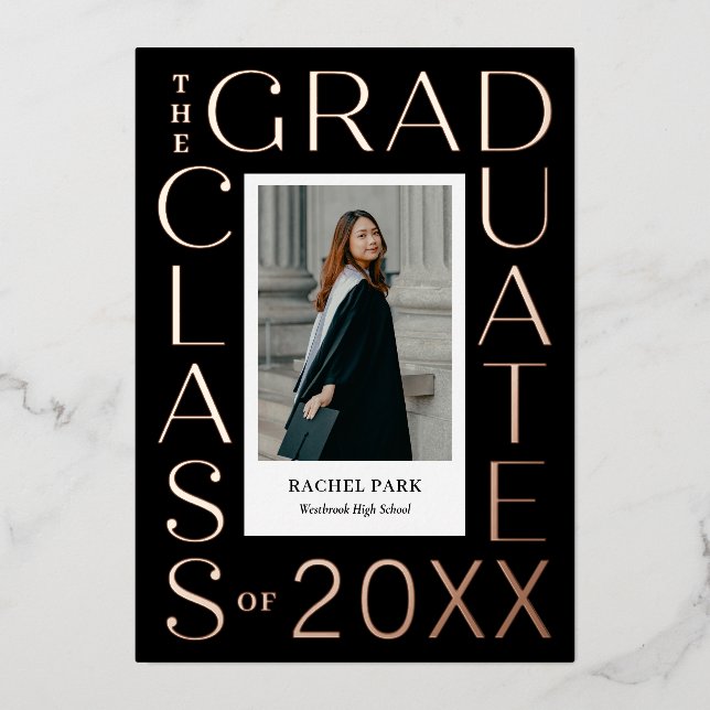 Faire-part de graduation Invitation de la feuille  (Recto)