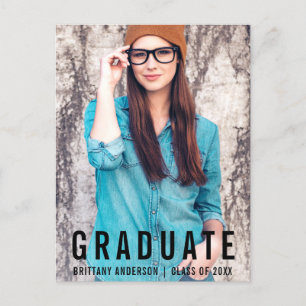 Faire-part de graduation minimaliste (arrière vide