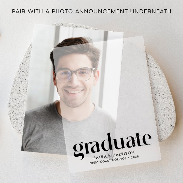 Faire-part de graduation moderne Revêtement (Elevate your graduation announcements with our timeless vellum overlays)