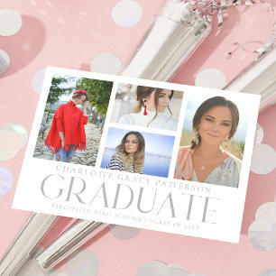 Faire-part de graduation multi-photo de script sim