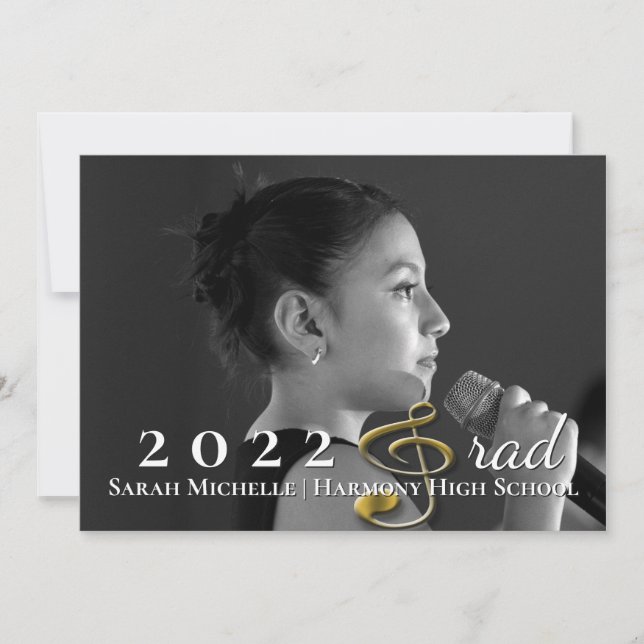 Faire-part de graduation musicale Trible Clef Grad (Devant)