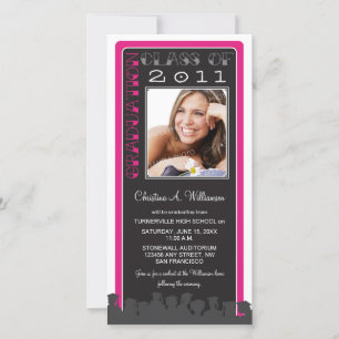 Faire-part de graduation personnalisée en rose rét