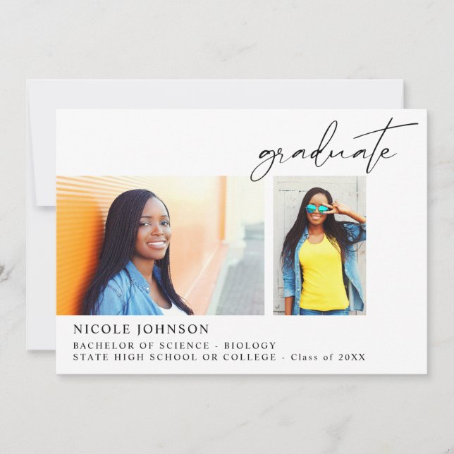 Faire-part de graduation photo Chic Multi 5 (Devant)