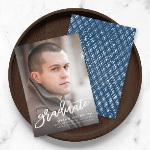 Faire-part de graduation photo du script de brosse