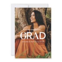 Faire-part de graduation photo GRAD moderne
