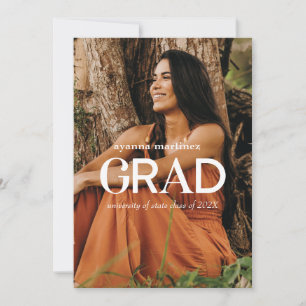Faire-part de graduation photo GRAD moderne