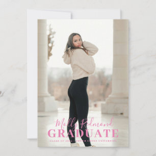 Faire-part de graduation photo minimale moderne