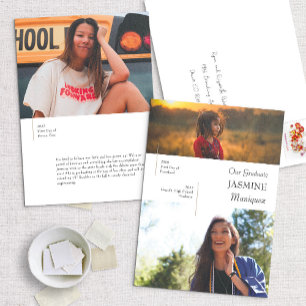 Faire-part de graduation photo moderne d'hier et d