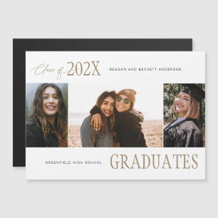 Faire-part de graduation Trio Multiphoto moderne