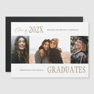 Faire-part de graduation Trio Multiphoto moderne
