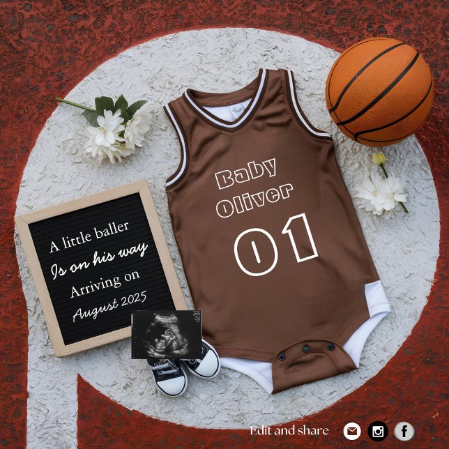 Faire-part de grossesse à bille de basket mini-bal (Créateur téléchargé)