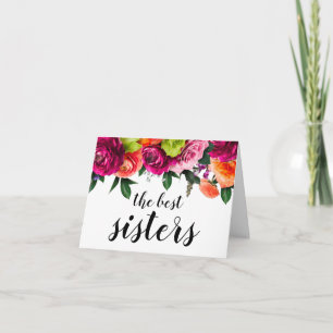 Faire-part de grossesse à soeur avec fleurs