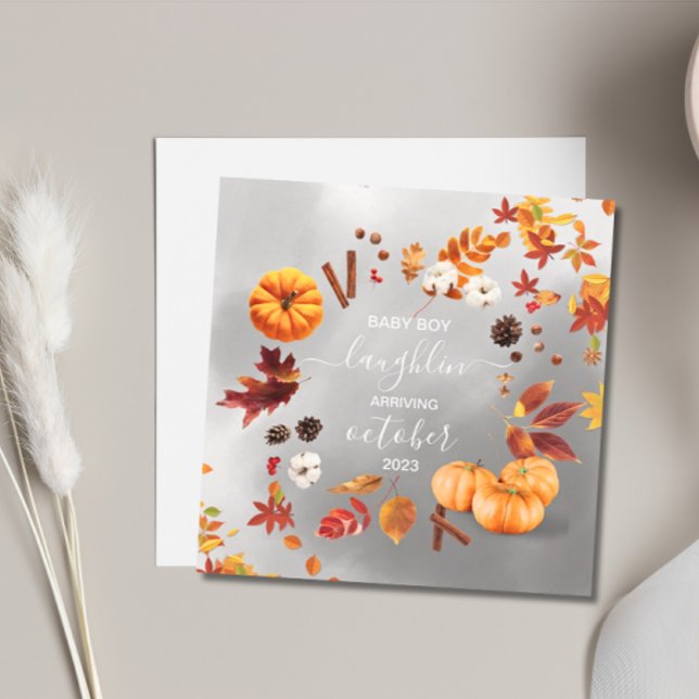 Faire-part de grossesse automnale (Autumn Pregnancy Announcement)