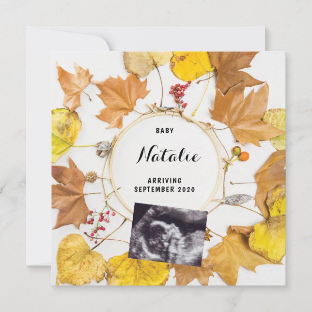 Faire-part de grossesse automne Feuilles d'automne (Devant)