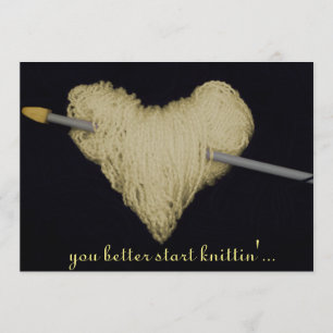 faire-part de grossesse bébé à coeur de laine jaun