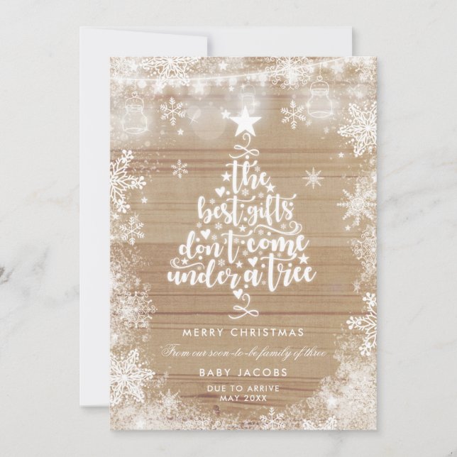 Faire-part de grossesse Carte de Noël Cadre rustiq (Devant)