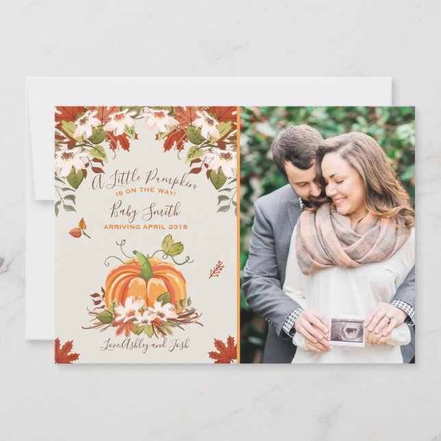 Faire-part de grossesse citrouille Automne automne (Devant)