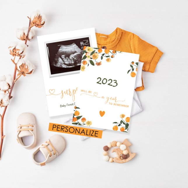 Faire-part de grossesse d'agrumes révélation de bé (Créateur téléchargé)