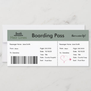 Faire-part de grossesse de billets d'avion (neutre