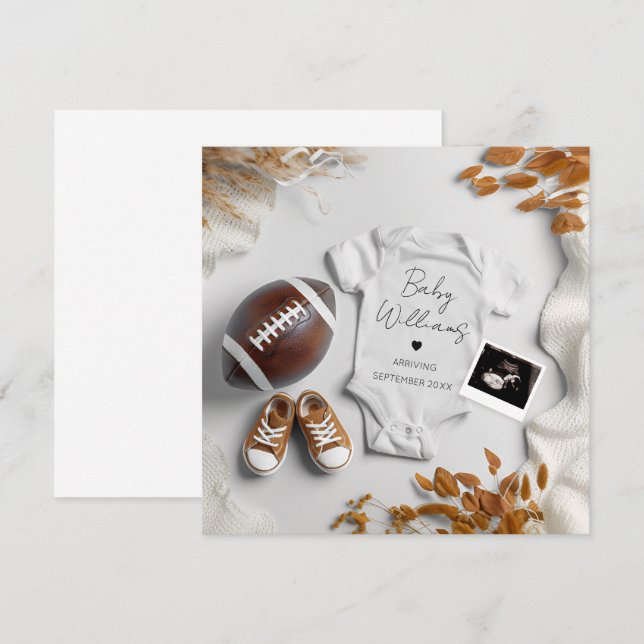 Faire-part de grossesse de football américain (Devant / Derrière)