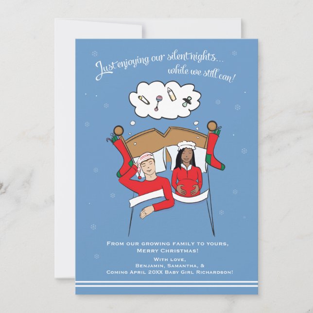 Faire-part de grossesse de la carte de Noël multil (Devant)
