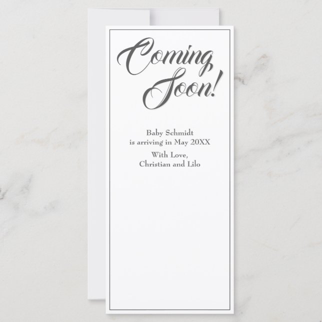 Faire-part de grossesse de style classique (Devant)