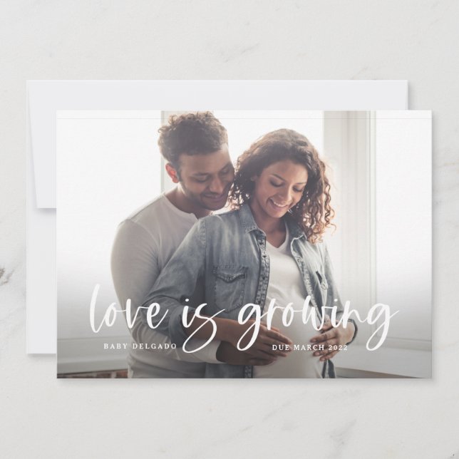Faire-part de grossesse | L'amour grandit (Devant)