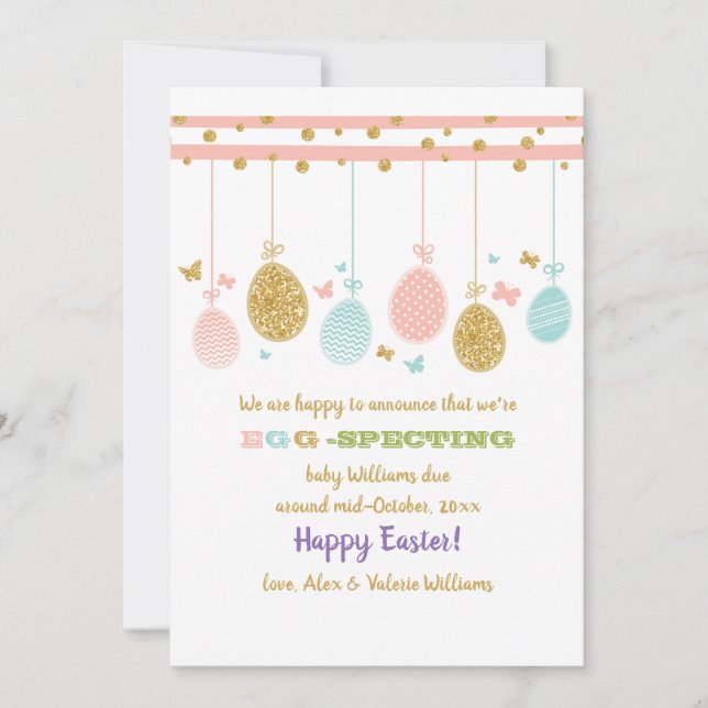 Faire-part de grossesse mobile des oeufs (Devant)