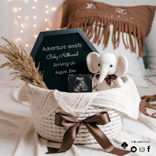 Faire-part de grossesse neutre Boho Pampas