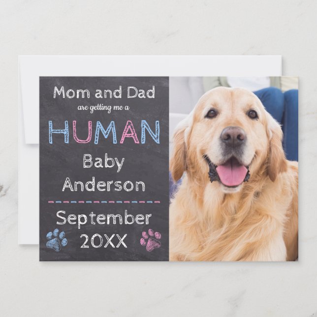 Faire-part de grossesse pour bébé chien (Devant)