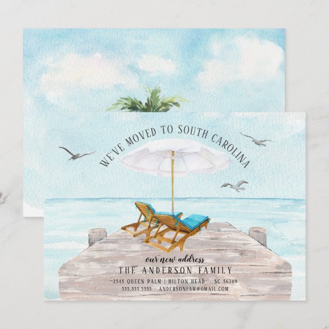 Faire-part de la mer tropicale (Devant / Derrière)